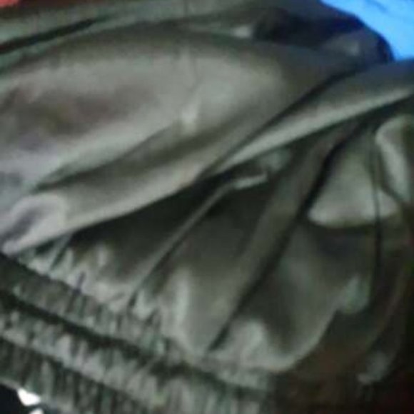 Satin Drawstring Waist Pants BLACK - Picture 5 of 5